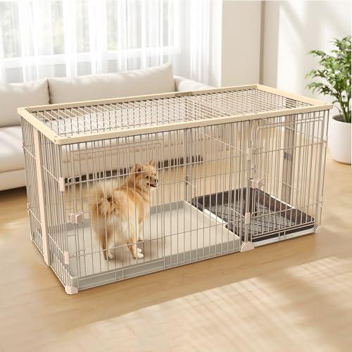 YumeTail ペットケージ ペットサークル 犬ケージ 犬ゲージ 屋根付き