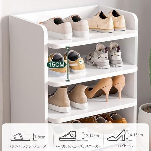 シューズラック 下駄箱 5段/6段/7段/8段 大容量 10?24足収納 スリム 省スペース 奥行26cm 幅42/62cm 高さ72?120c_2