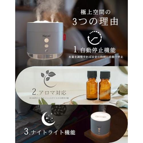極上の潤い】 Nevel 加湿器 小型 12h連続運転 卓上 寝室用 大容量800ml