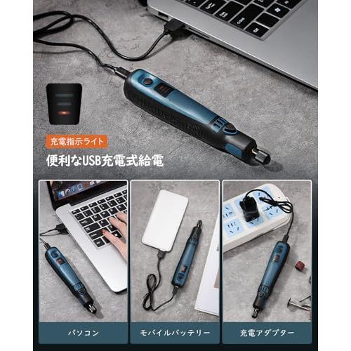 ミニルーター 充電式 4V リューター 3段変速 セット15000RPM高速回転 Housolution ミニルーター 50点セット リューター ミニグラインダー