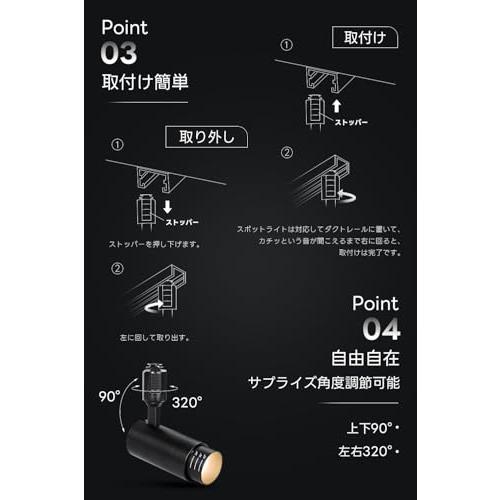 SPAHER ダクトレール用スポットライト LED 照明 ビーム角調節タイプ