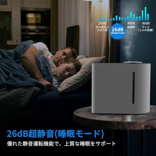 加湿器 卓上 加湿量最大300ml/h 4.3L大容量 28畳対応 26dB 静音 超音波