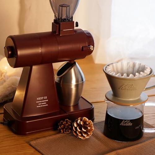 【ネット限定】カリタ Kalita コーヒーミル 電動 静電気除去 NEXTG2 ボルドーブラウン コーヒーグラインダー 日本の画像