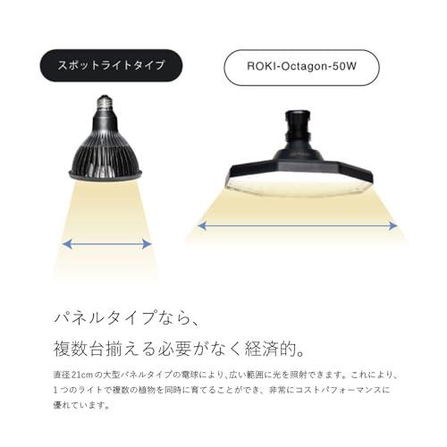BARREL公式】ROKI-Octagon-50W ブラック 植物育成ライト LED パネル 高