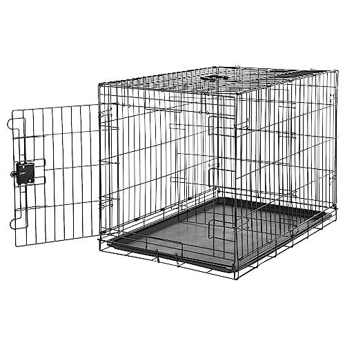 【数量限定】ベーシック 犬 ペットケージ 中型犬 折り畳み式 トレー付きダブルド Amazonベーシック 犬 ペットケージ 中型犬 折りたたみ式 トレー付き