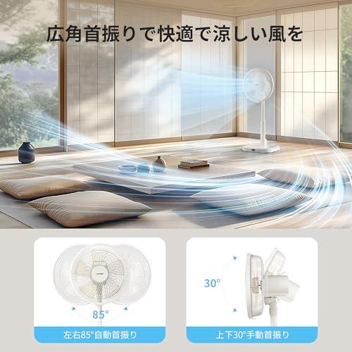 COMFEE' 扇風機 リビング ACモーター 静音 リモコン付き 左右自動首