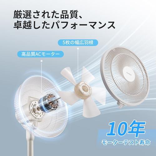 COMFEE' 扇風機 リビング ACモーター 静音 リモコン付き 左右自動首