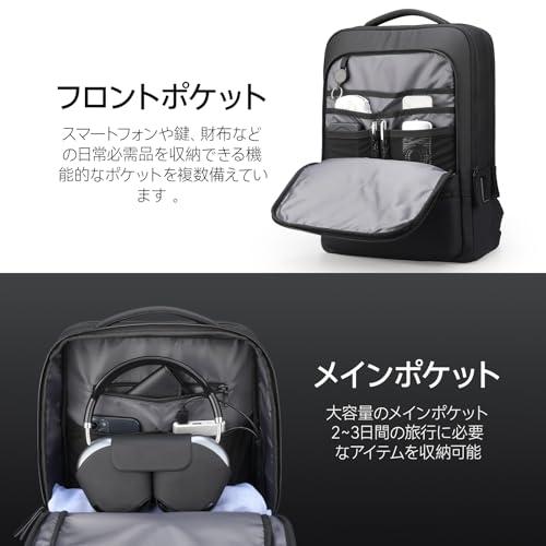 MARK RYDEN ビジネスリュック 通勤用 リュック メンズ PU 大容量 撥水加工 15.6インチ PC USB充電ポート付き 多機能 MARK RYDEN ビジネスリュック 通勤用 リュック メンズ PU 大容量 撥水