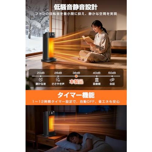 セラミックファンヒーター 【2025冬新登場・1秒速暖・AI自動制御