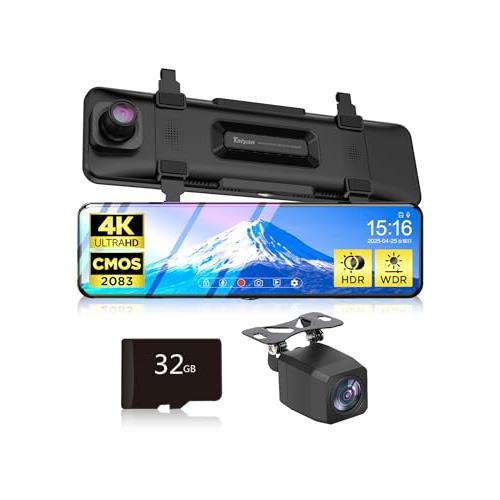 【新品】ドライブレコーダー 4K画質 ミラー型 HDR WDR Qualitec Qualitec ドライブレコーダー ミラー型 4K画質 HDR WDR ドライブ