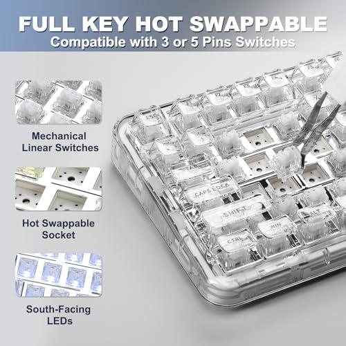 YUNZII X98 QMK/VIA対応 ワイヤレス メカニカルゲーミングキーボード