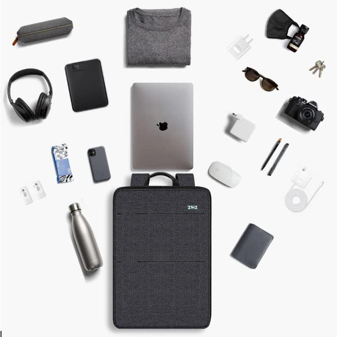 [ZINZ] 超薄 拡張可能 15 15.6 16インチ PCバックパック ビジネスリュック USB充電ポート通勤 通学 旅行 パソコン バッグ |  | 04