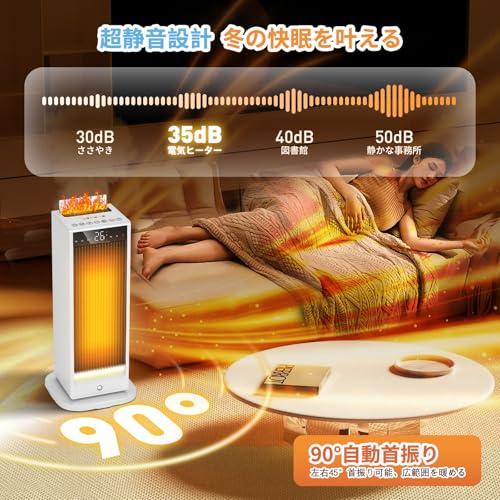 セラミックヒーター【2025年最強モデル＆超音波加湿機能】人感センサー