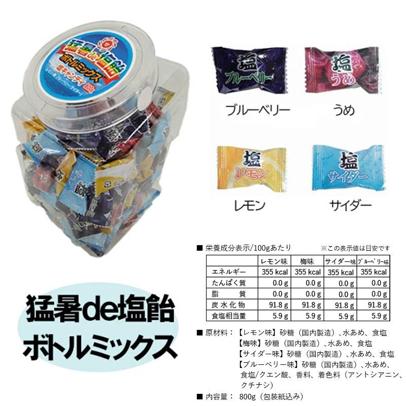 ☆ 12個セット☆ オークラ製菓 猛暑de塩飴 熱中飴ボトルミックス