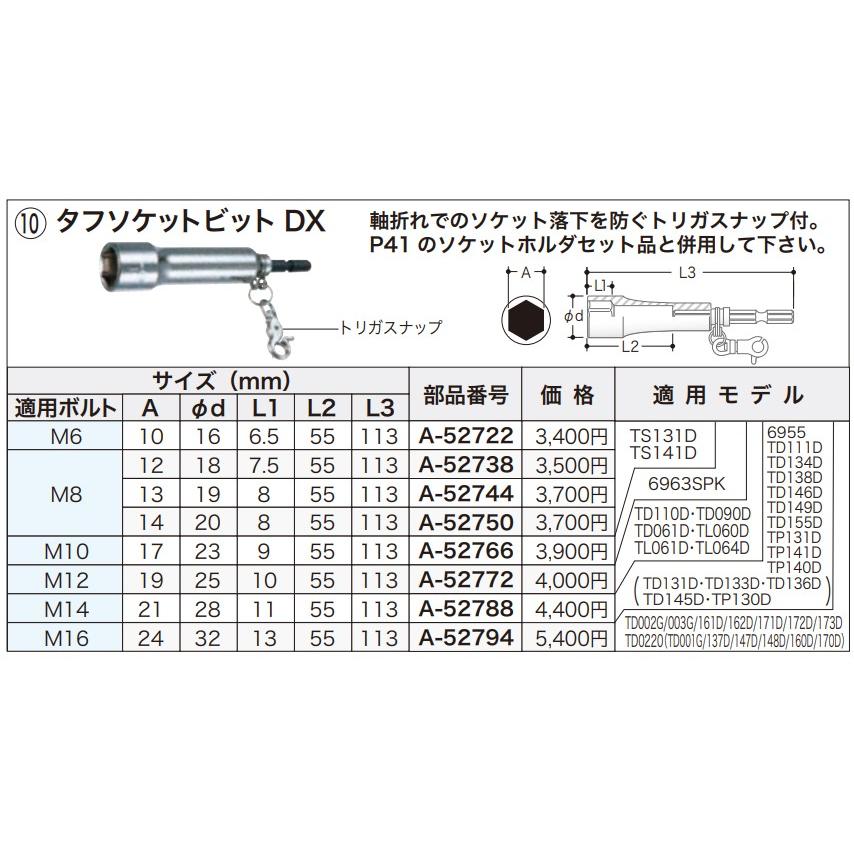マキタ（makita） タフソケットビットDX 適応ボルト M16 24mm ＜A