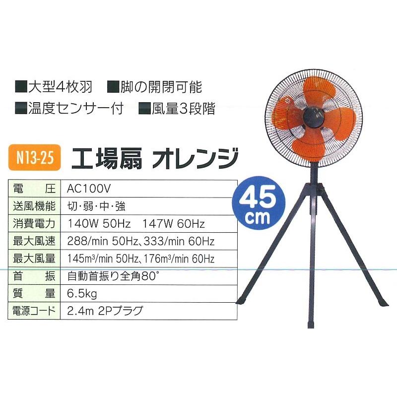 熱中症対策】工場扇 オレンジ色 KF-517 ＜N13-25＞ : カイノス
