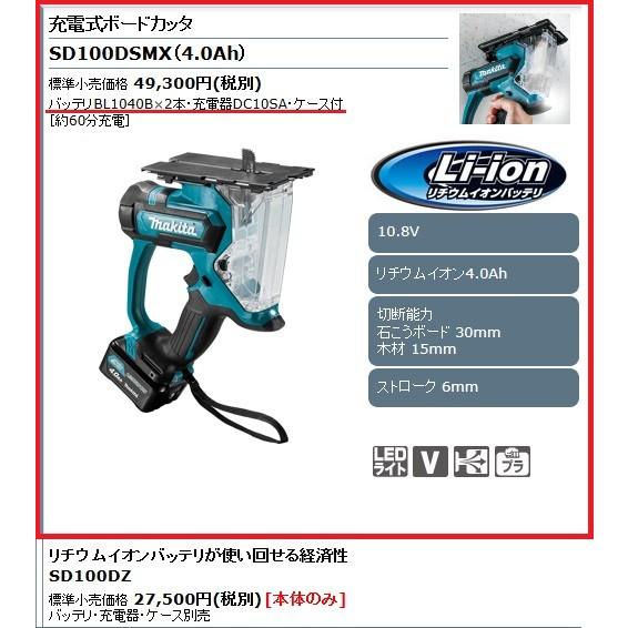 マキタ 充電式全ボードカッター 10.8V 4.0Ah バッテリx2 充電器