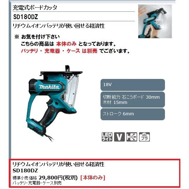 マキタ（makita） 充電式全ボードカッター 18V 本体のみ バッテリ 充電 