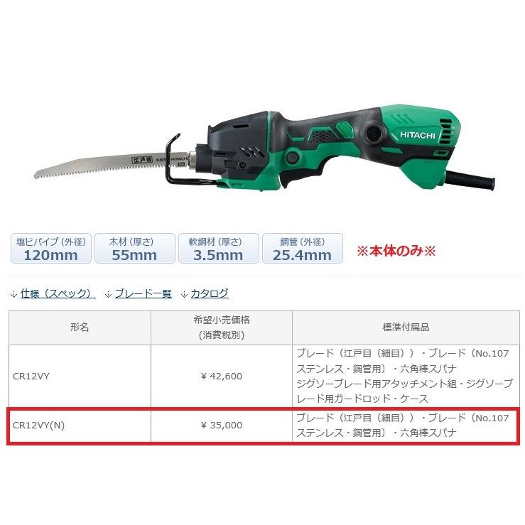 HiKOKI（ハイコーキ） セーバソー CR12VY(N) セット品 アタッチメント