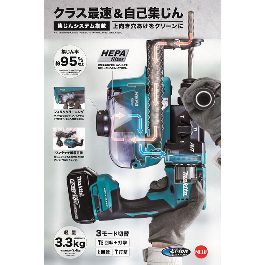 マキタ（makita） 18mm充電式ハンマードリル ＜HR182DZK＞ 18V 本体
