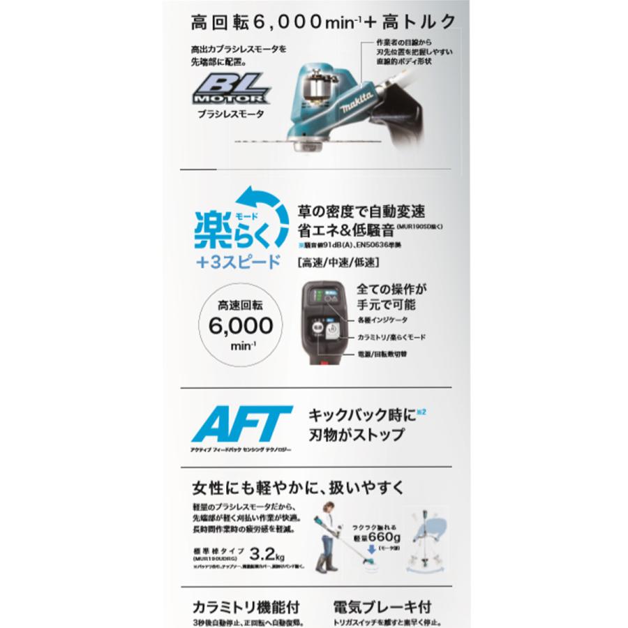 マキタ（makita） 充電式草刈機 18V Uハンドル ＜MUR190UDZ＞ 本体のみ