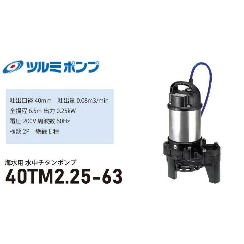 ツルミ 海水用水中チタンポンプ 40TM2.25S 50HZ 通販