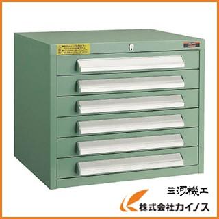 TRUSCO WLVR型キャビネット 500X412XH420 引出6段 GN WLVR-421 GN