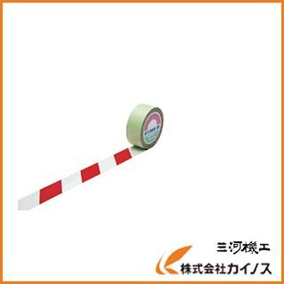 緑十字 ラインテープ（ガードテープ） 白／赤 50mm幅×20m 屋内用
