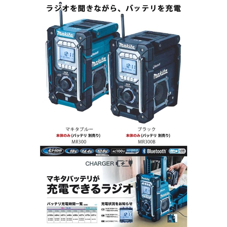 マキタ(makita) 充電機能付ラジオ 本体のみ ＜MR300/MR300B＞｜mikwa-kiko｜03