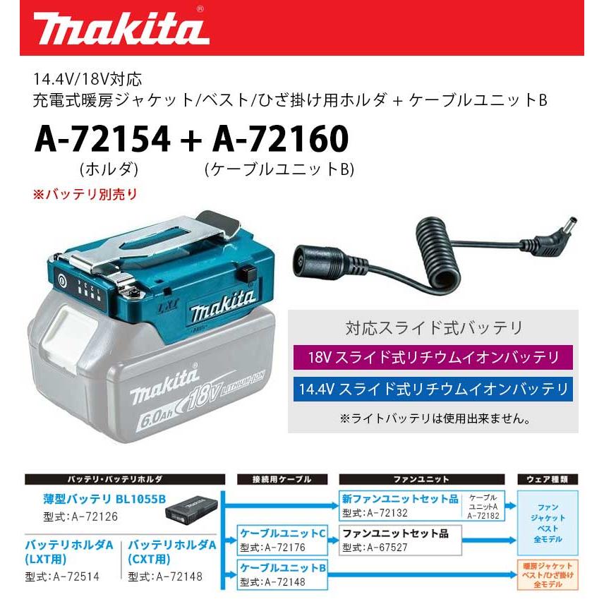 マキタ(makita) 14.4V/18V対応  バッテリホルダ+ケーブル セット品 【A-72154+A-72160】｜mikwa-kiko｜02