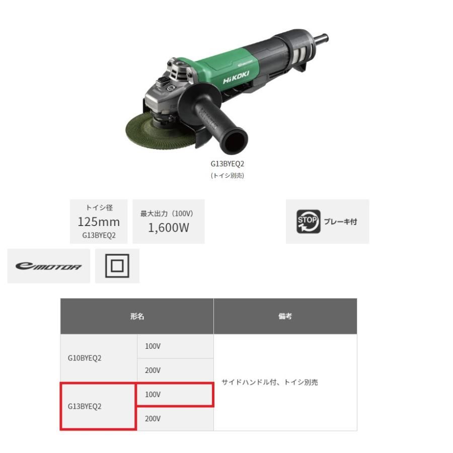 HiKOKI 旧日立　18V ディスクグラインダー φ125 井上 HiKOKI（ハイコーキ） ハイコーキ(旧日立工機) 電子ディスク
