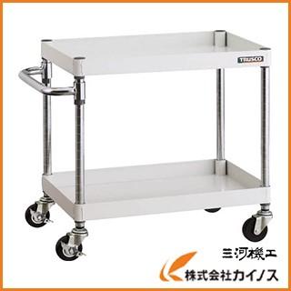 TRUSCO フェニックスワゴン 750X500 2段 Φ75ゴム車輪 W色 PEW-672-G75-W