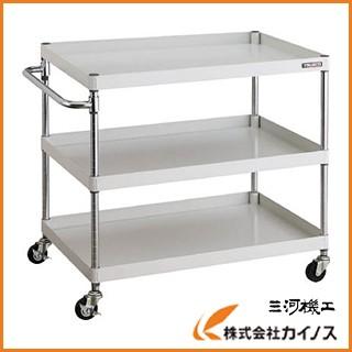 TRUSCO フェニックスワゴン 900X600 3段 Φ75ゴム車輪 W色 PEW-993-G75-W