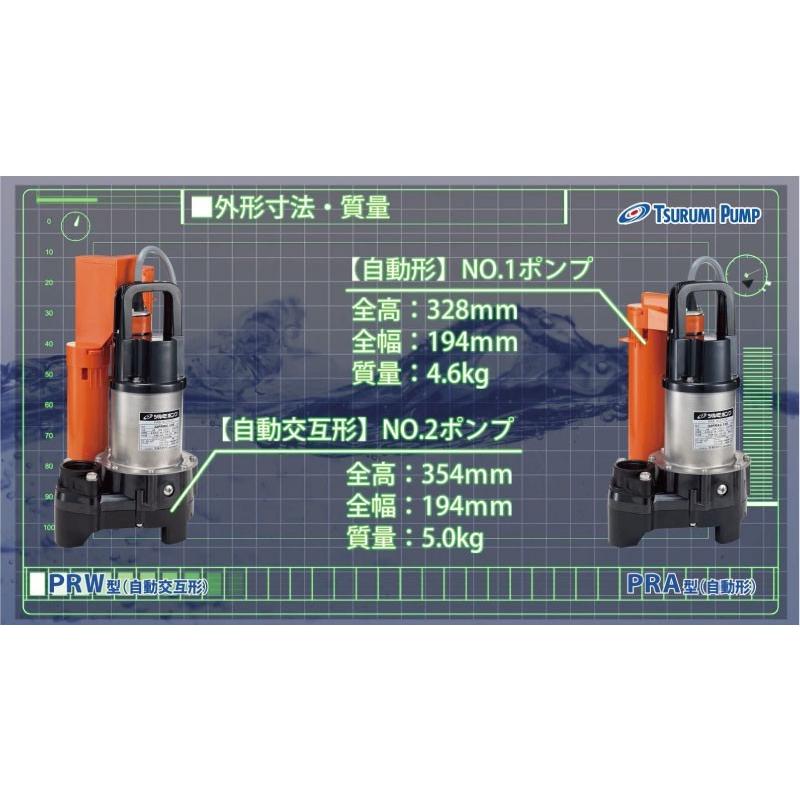 ツルミポンプ ＜32PRW2.13S-92＞ 浄化槽専用水中ハイスピン