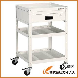 トラスコ中山 TRUSCO ラビットワゴン 500X500 引出1段付 ゴム車輪 W色 RBW-752V RBW752VW