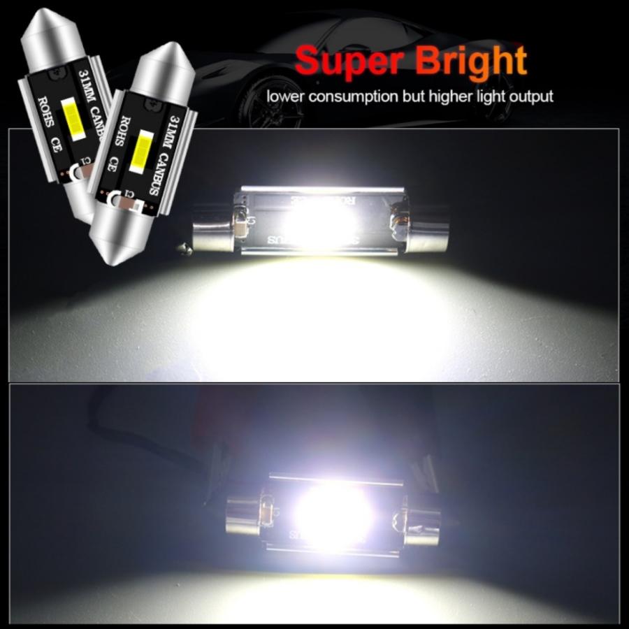 T10×31mm LED 爆光 ルームランプ 1860SMDチップ 白 ホワイト 6000K 12V