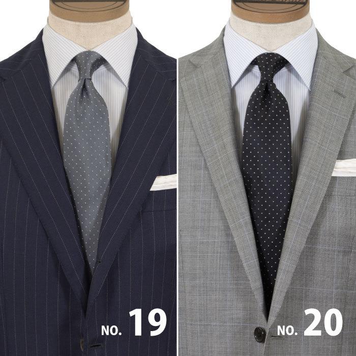 ネクタイ シルク 100% 小紋 水玉 小柄 ペイズリー ネイビー ブルー