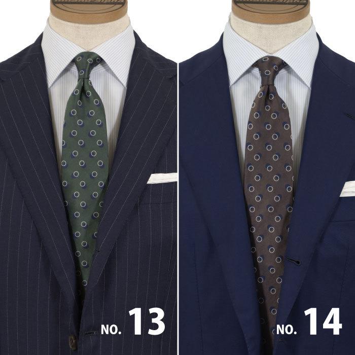 ネクタイ シルク 100% 小紋 水玉 小柄 ペイズリー ネイビー ブルー