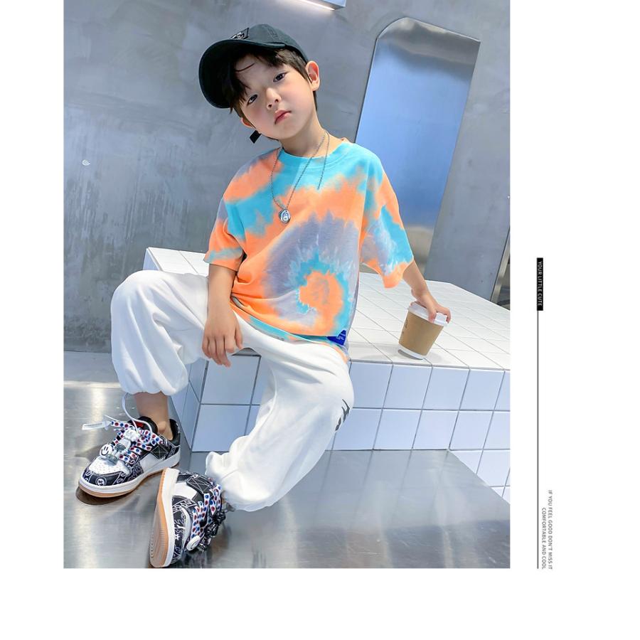 タイダイ染め風Tシャツ 子供服 夏フェス お洒落 男の子 女の子 半袖