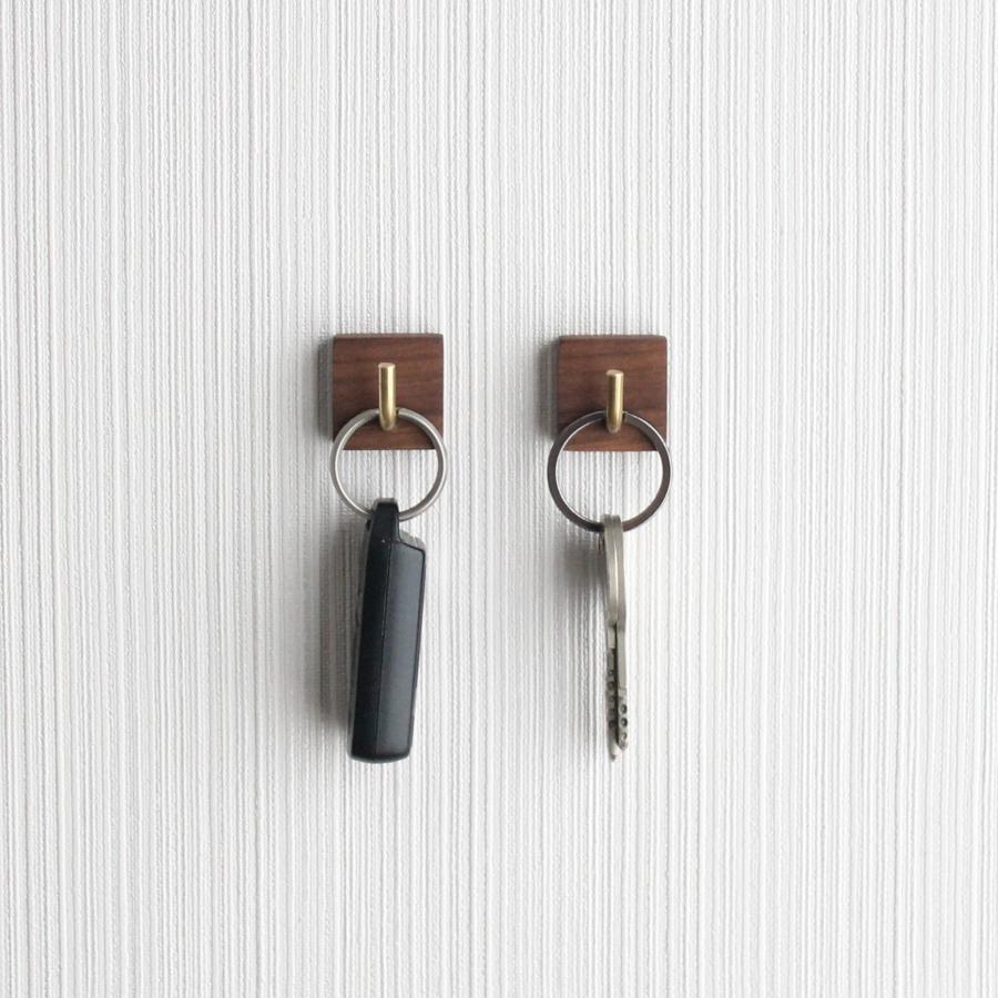 マグネットフック【ウォールナット×真鍮】2個セット キッチン マグネット キーフック 木製マグネット フック おしゃれ かわいい |  | 02