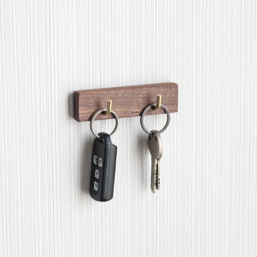マグネットフック【ウォールナット×真鍮】おしゃれ かわいい キーフック 木製 マグネット フック | 