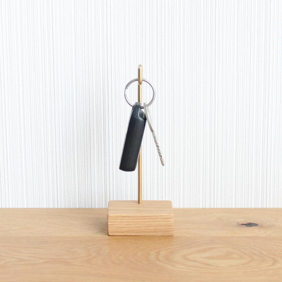 キースタンド【オーク×真鍮】おしゃれ シンプル かわいい 鍵スタンド アクセサリースタンド 真鍮 |  | 04