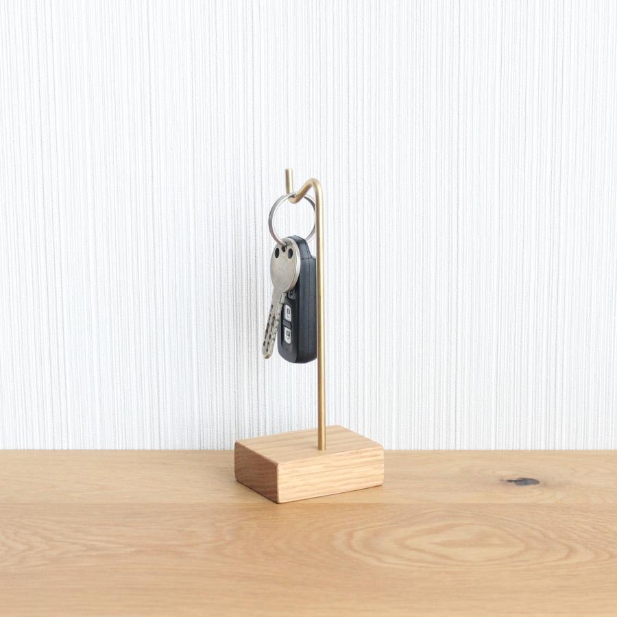 キースタンド【オーク×真鍮】おしゃれ シンプル かわいい 鍵スタンド アクセサリースタンド 真鍮 |  | 06