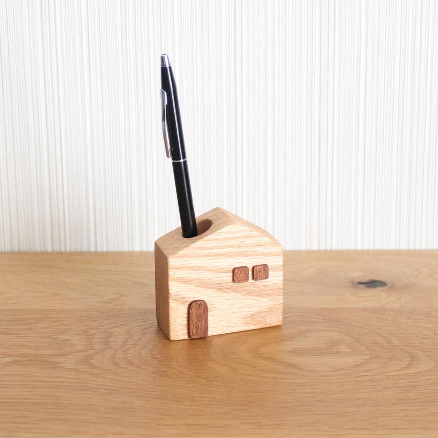 かわいい木のお家 ペンスタンド【オーク】おしゃれ ナチュラル 木製 ペン立て 玄関・デスク・ギフトに人気 |  | 01