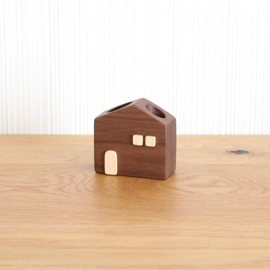 かわいい木のお家 印鑑・ペンスタンド (ウォールナット) おしゃれ ナチュラル 木製 ペン立て 玄関・デスク・ギフトに人気 |  | 05