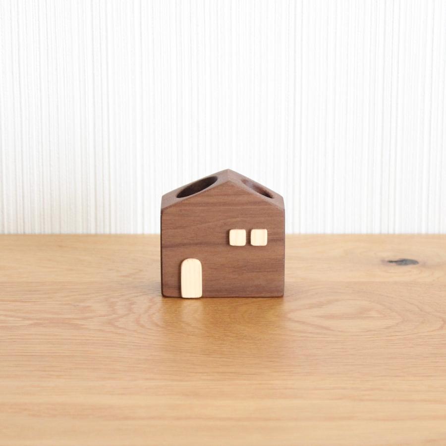 かわいい木のお家 印鑑・ペンスタンド (ウォールナット) おしゃれ ナチュラル 木製 ペン立て 玄関・デスク・ギフトに人気 |  | 06