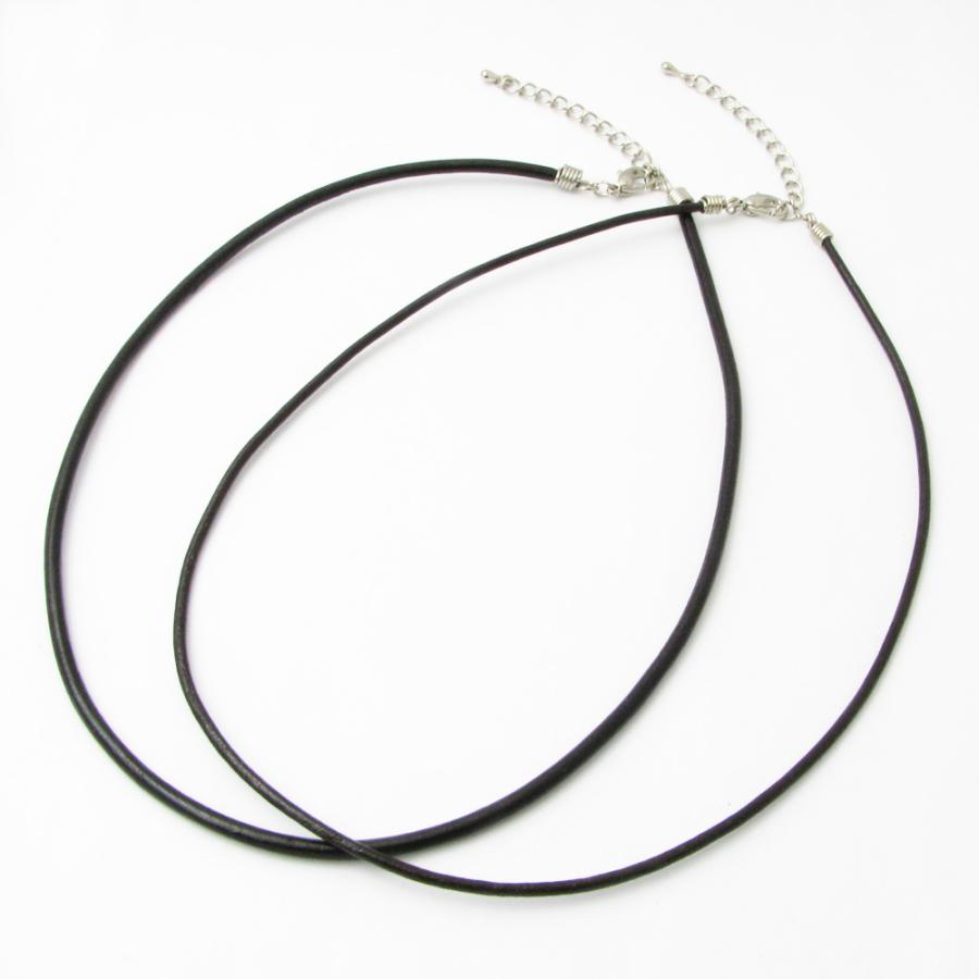 ネックレス 牛革製チョーカー ダークブラウン こげ茶 アジャスター付き 丸革 本革 2mm 3mm CH012 | 