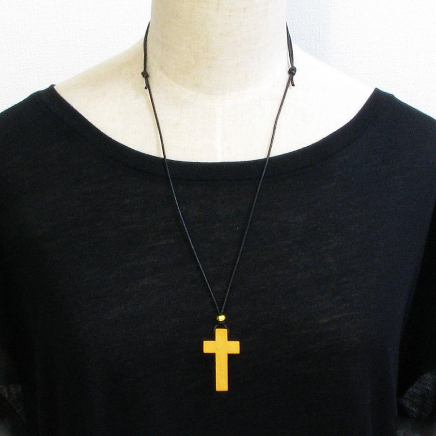 ネックレス メンズ レディース 木製クロスネックレス ウッドクロス<BR