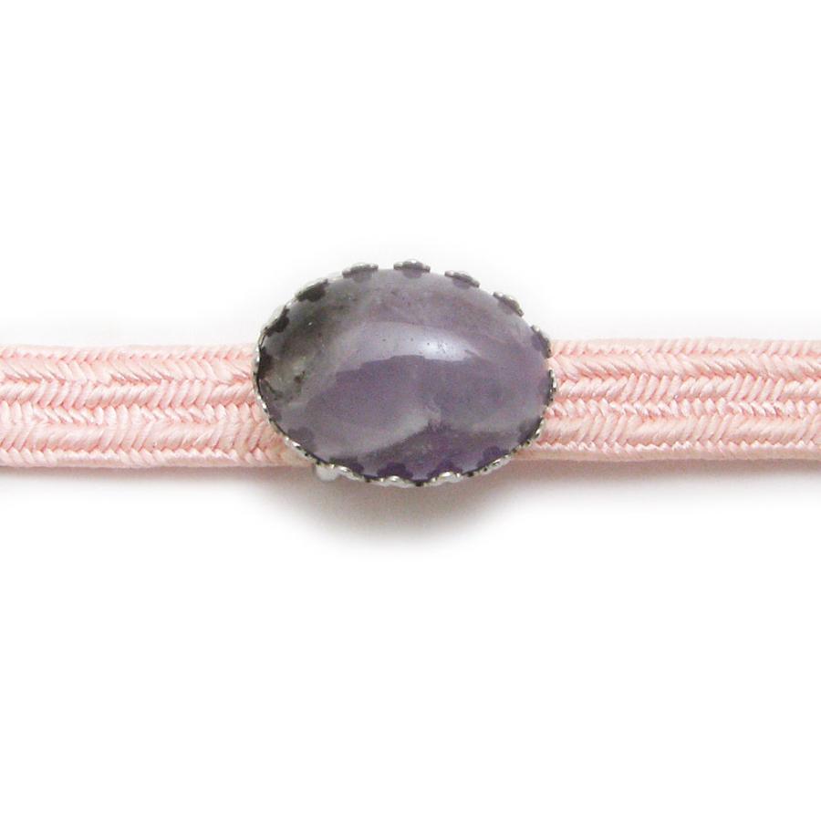 帯留め アメジスト天然石 紫水晶 シンプル 小さい 着物アクセサリー 和 