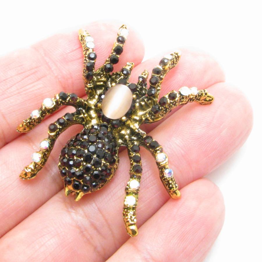 ブローチ レディース クモ くも 蜘蛛 スパイダー ピンブローチ ライン
